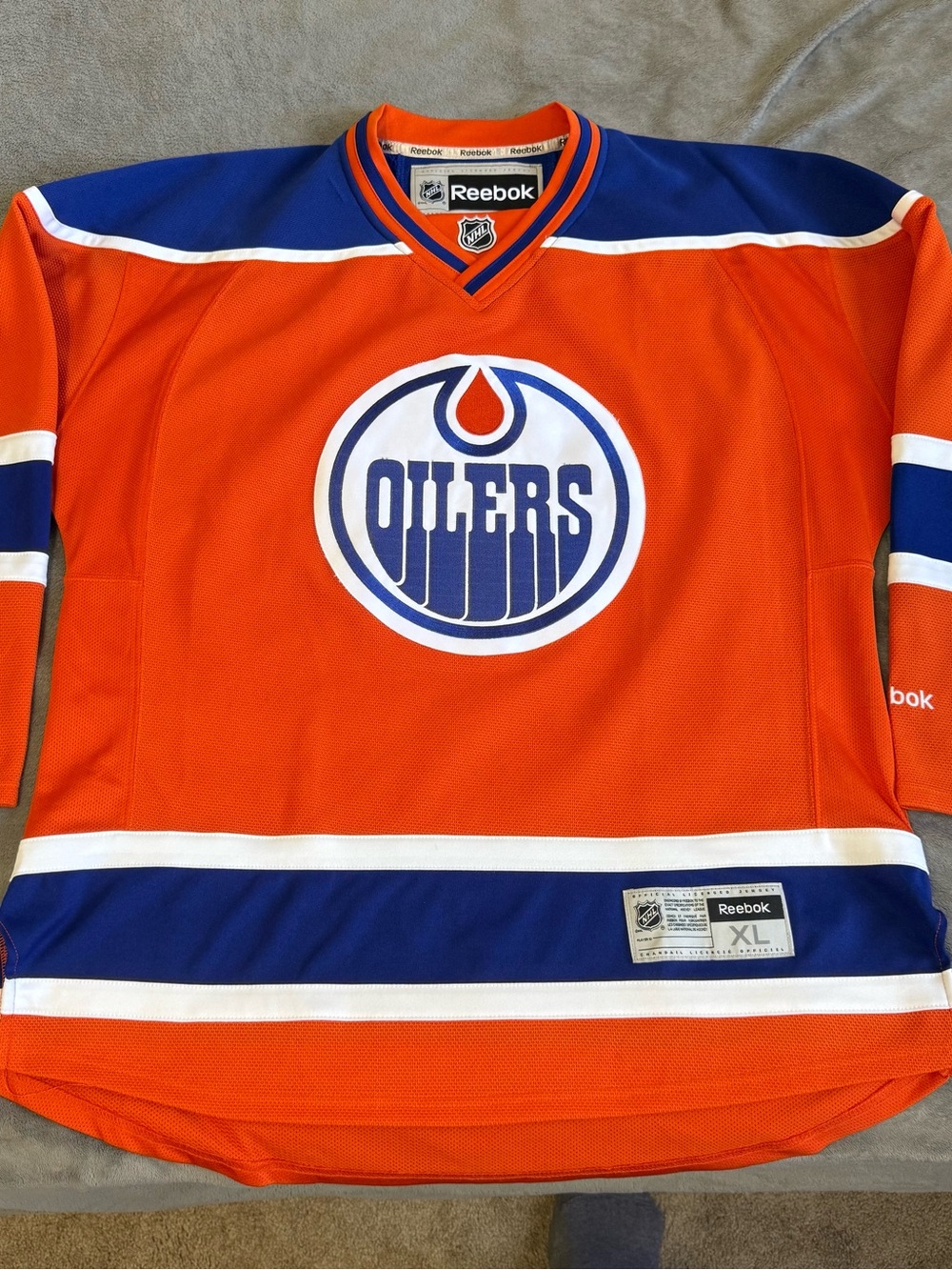 Oilers Jersey Edmonton NHL Reebok Hockey Orange Mens XL